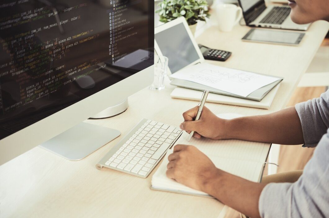 man-working-table